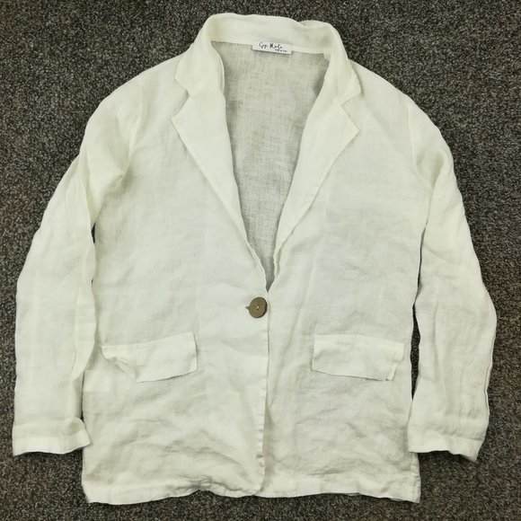 Gigi Moda Cardigan Linen Long Sleeve Button Up White Womens One Size? - Picture 1 of 10